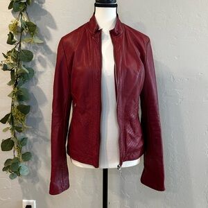 Vino Red Vegan Leather Jacket 🍒